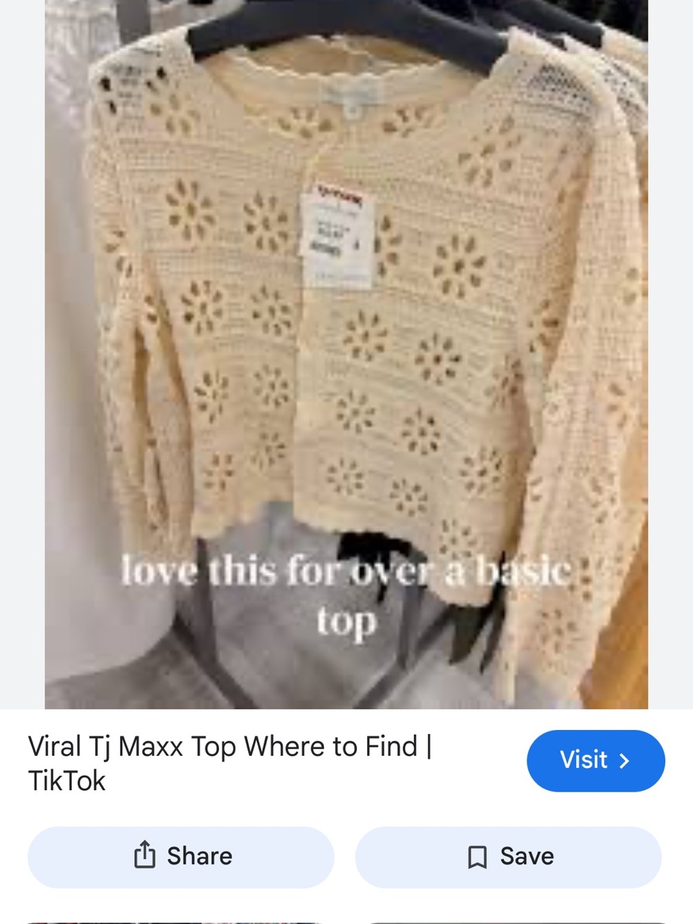 T.J.Maxx Cream Crochet Floral Open-Knit Cardigan